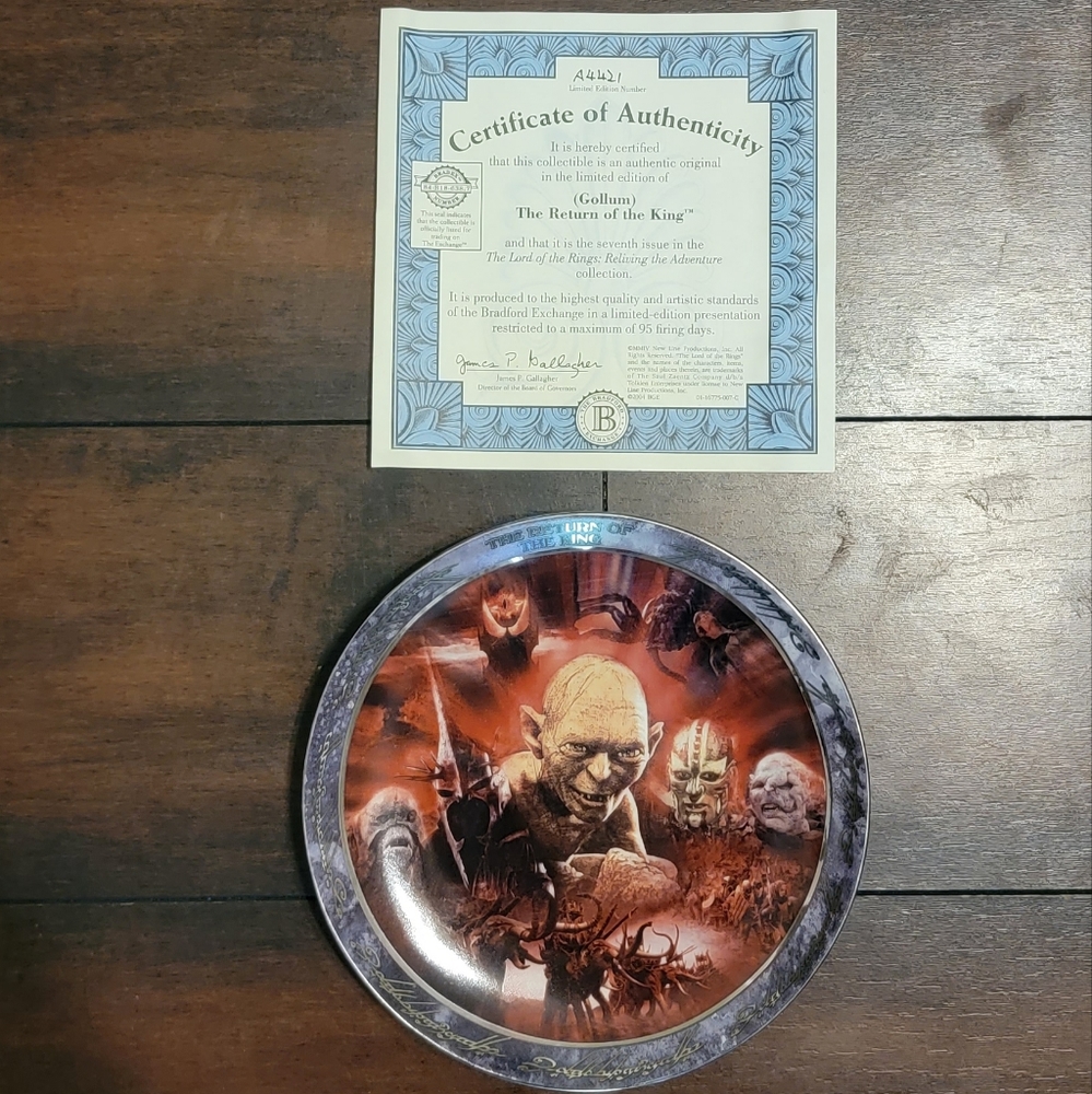 Lord of the Rings Limited Edition Numbered Plate
